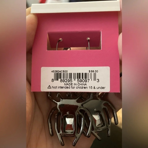 BETSEY JOHNSON SET Halloween Rich Witch Spider Earrings & Hinge Bracelet NEW NWT - Picture 3 of 12